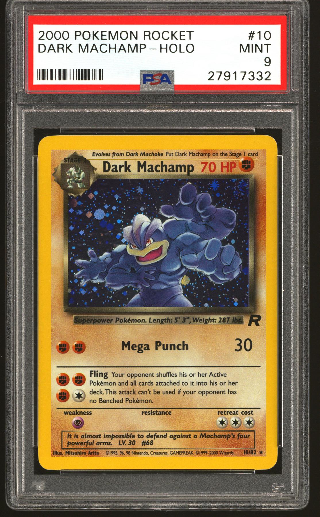 Pokemon Team Rocket Dark Machamp 10/82 PSA 9