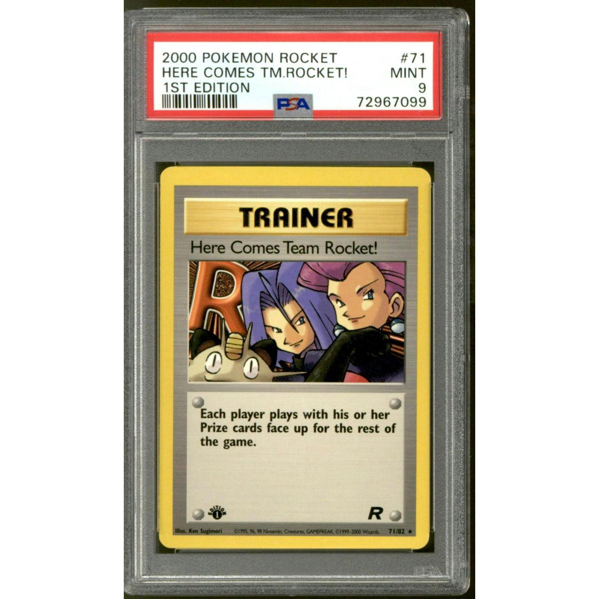 Pokemon Team Rocket 1st Edition Here Comes Team Rocket! 71/82 PSA 9
