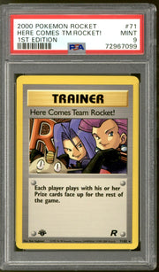 Pokemon Team Rocket 1st Edition Here Comes Team Rocket! 71/82 PSA 9