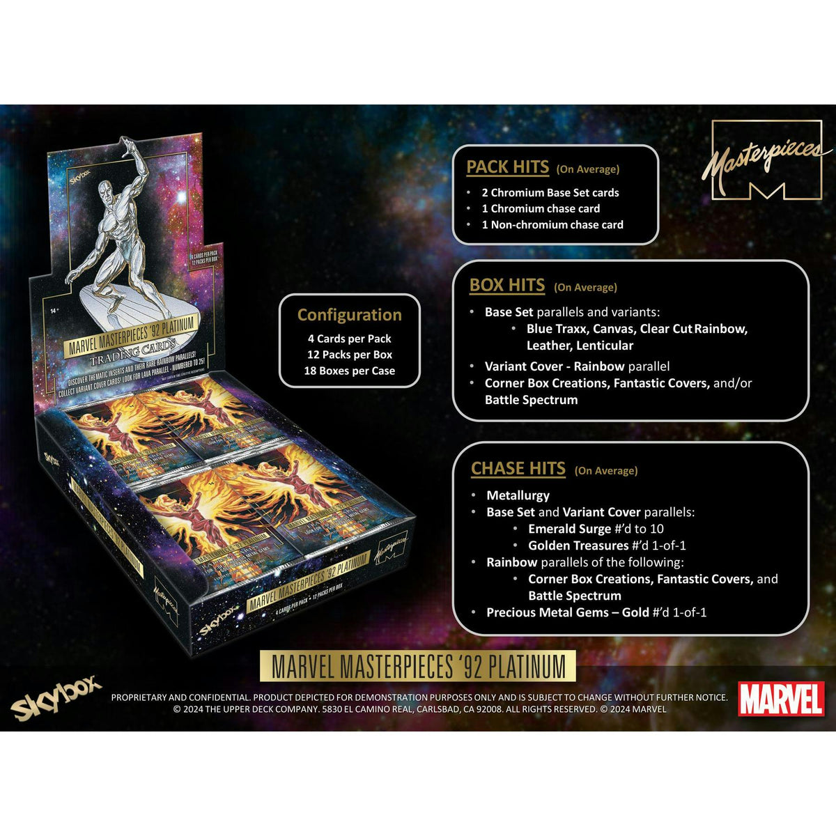 2024 Upper Deck Marvel Masterpieces '92 Platinum Hobby 18-Box Case