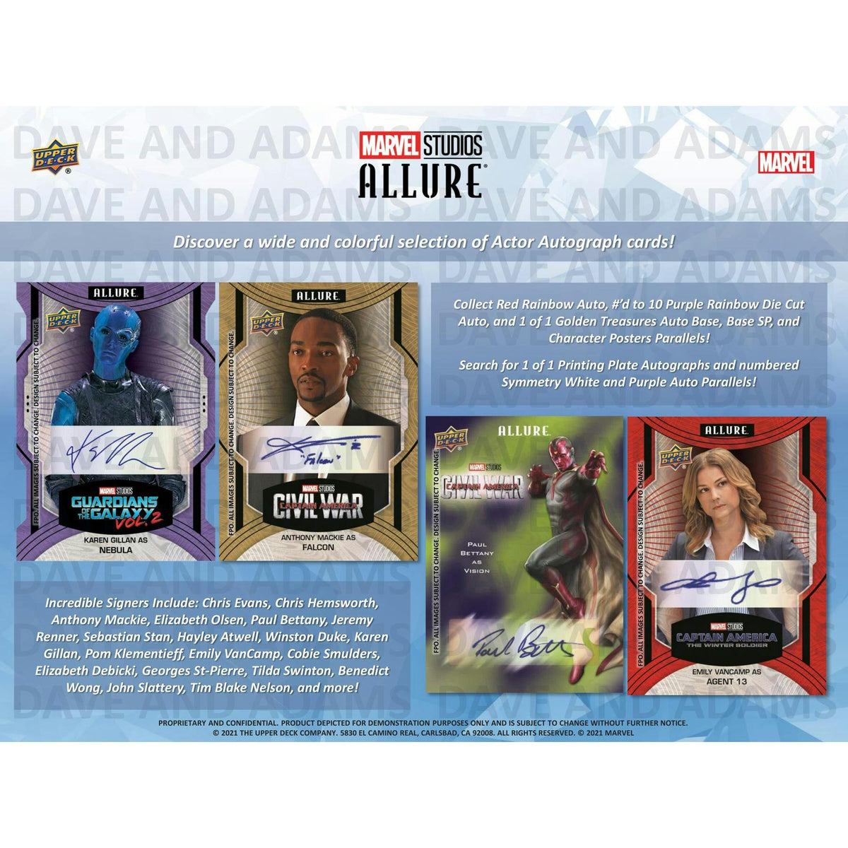 2022 Upper Deck Marvel Studios Allure Hobby 20-Box Case