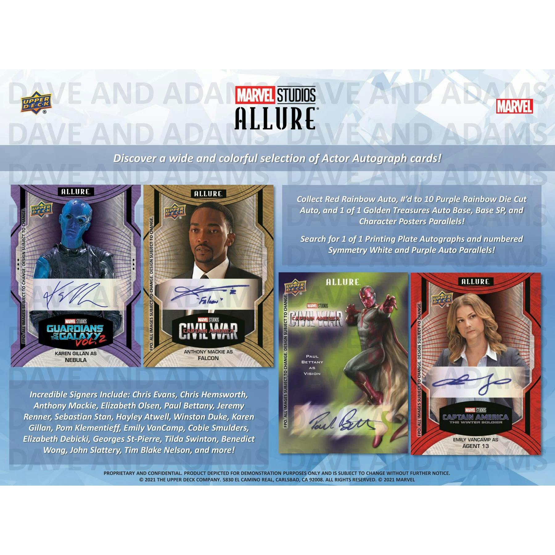 2022 Upper Deck Marvel Studios Allure Hobby 20-Box Case