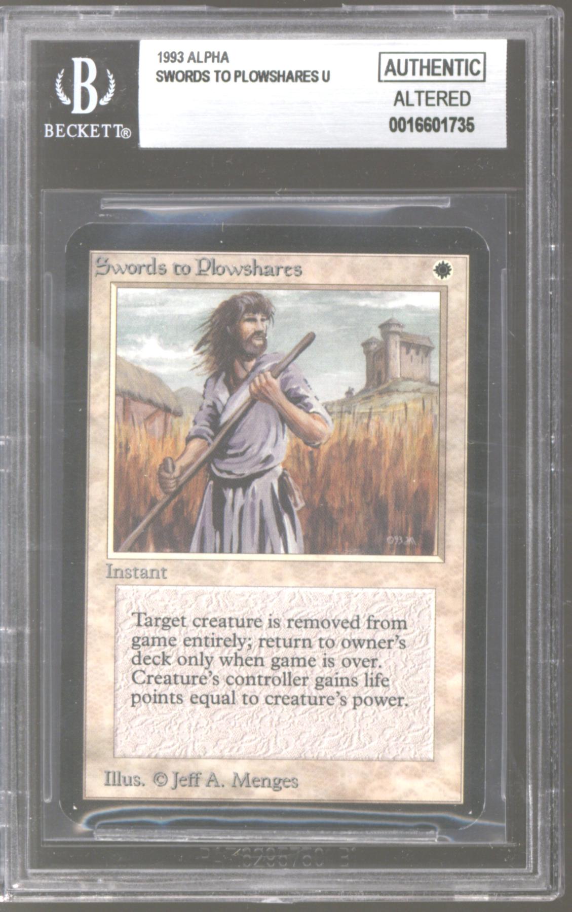 Magic the Gathering Alpha Swords to Plowshares BGS AA INKED NEAR MINT NM INK