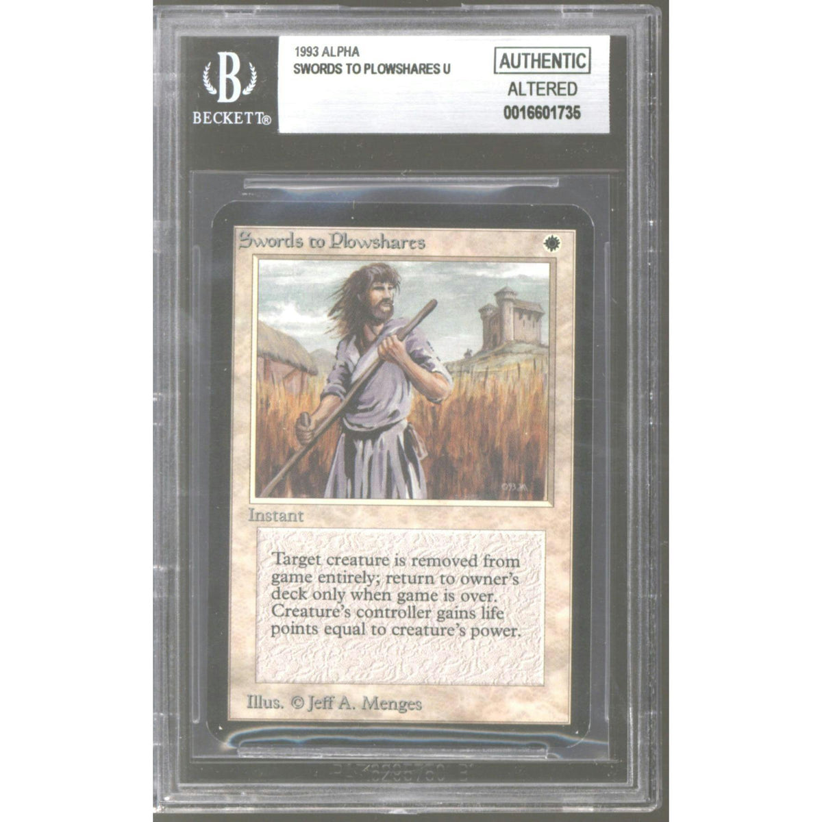 Magic the Gathering Alpha Swords to Plowshares BGS AA INKED NEAR MINT NM INK
