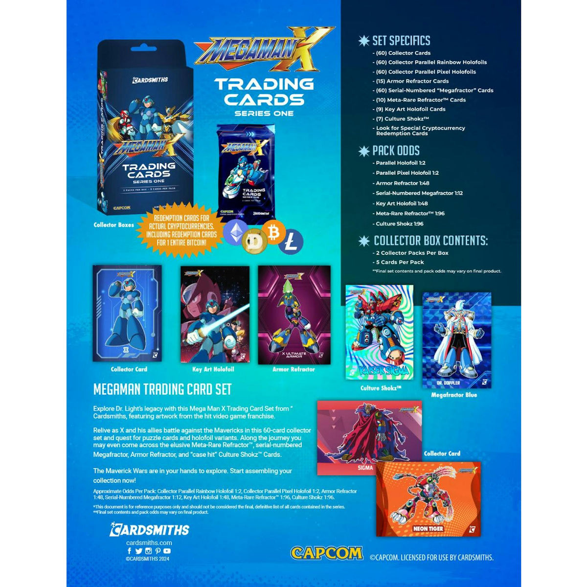 2025 Cardsmiths Mega Man X Trading Cards Collector 12-Box Case