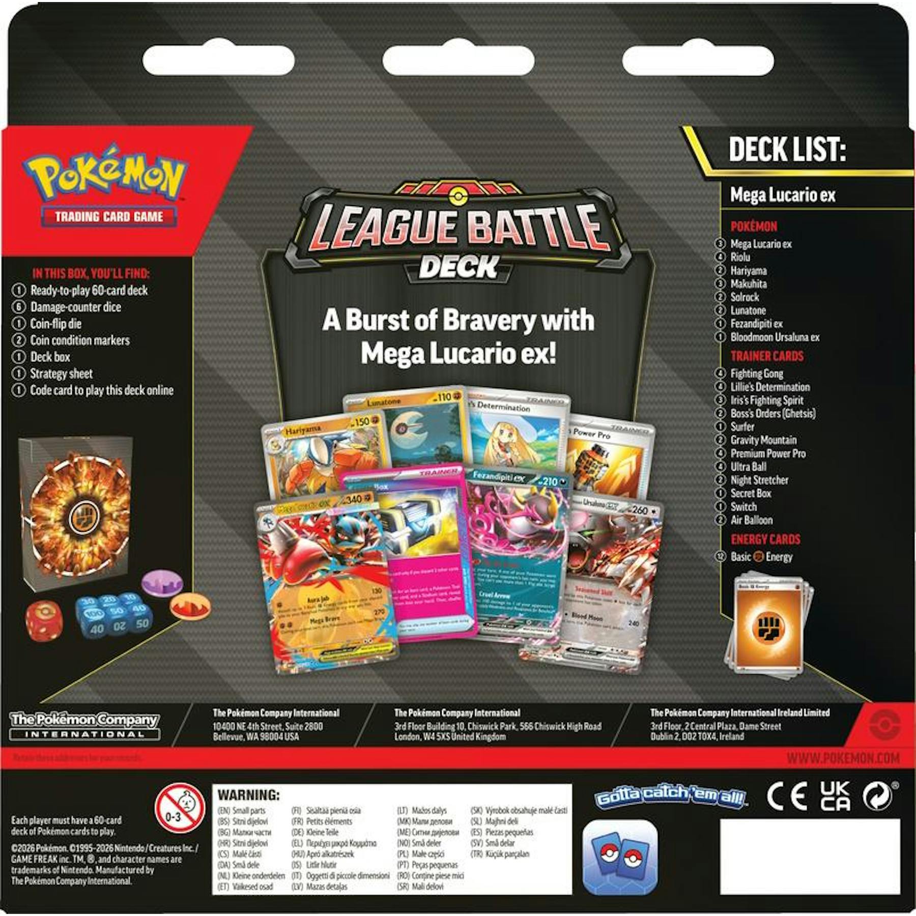 Pokemon Mega Lucario ex League Battle 6-Deck Case