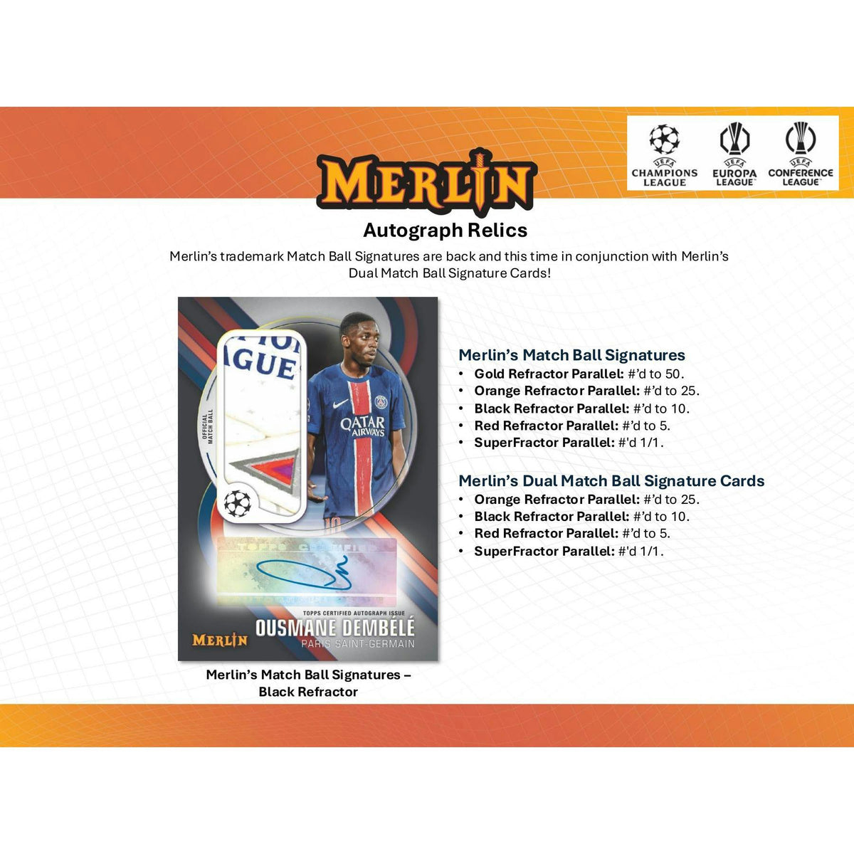 2024/25 Topps Chrome Merlin UEFA Club Competitions Soccer Hobby Box
