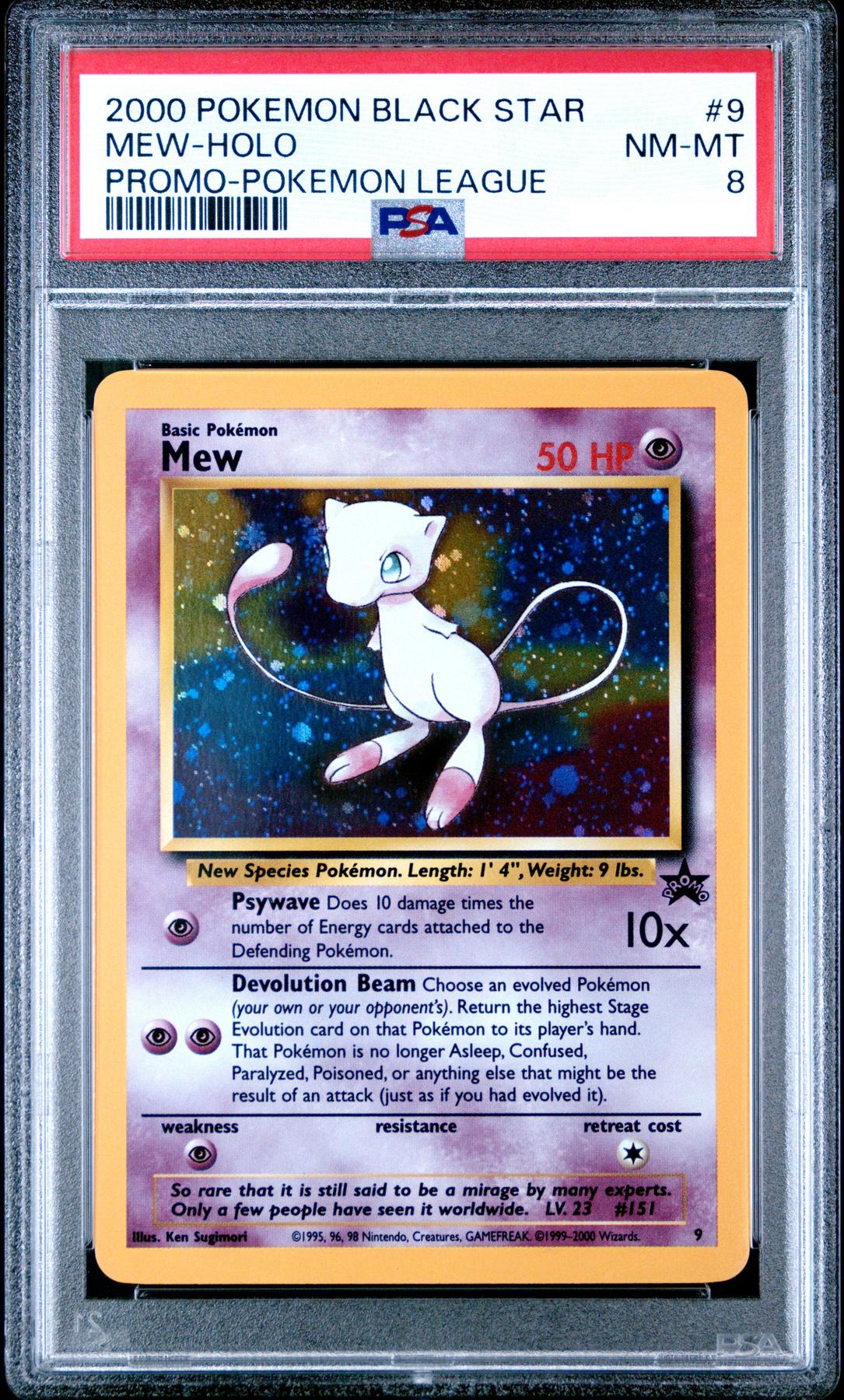Pokemon WOTC Black Star League Promo Holo Foil Mew 9 PSA 8