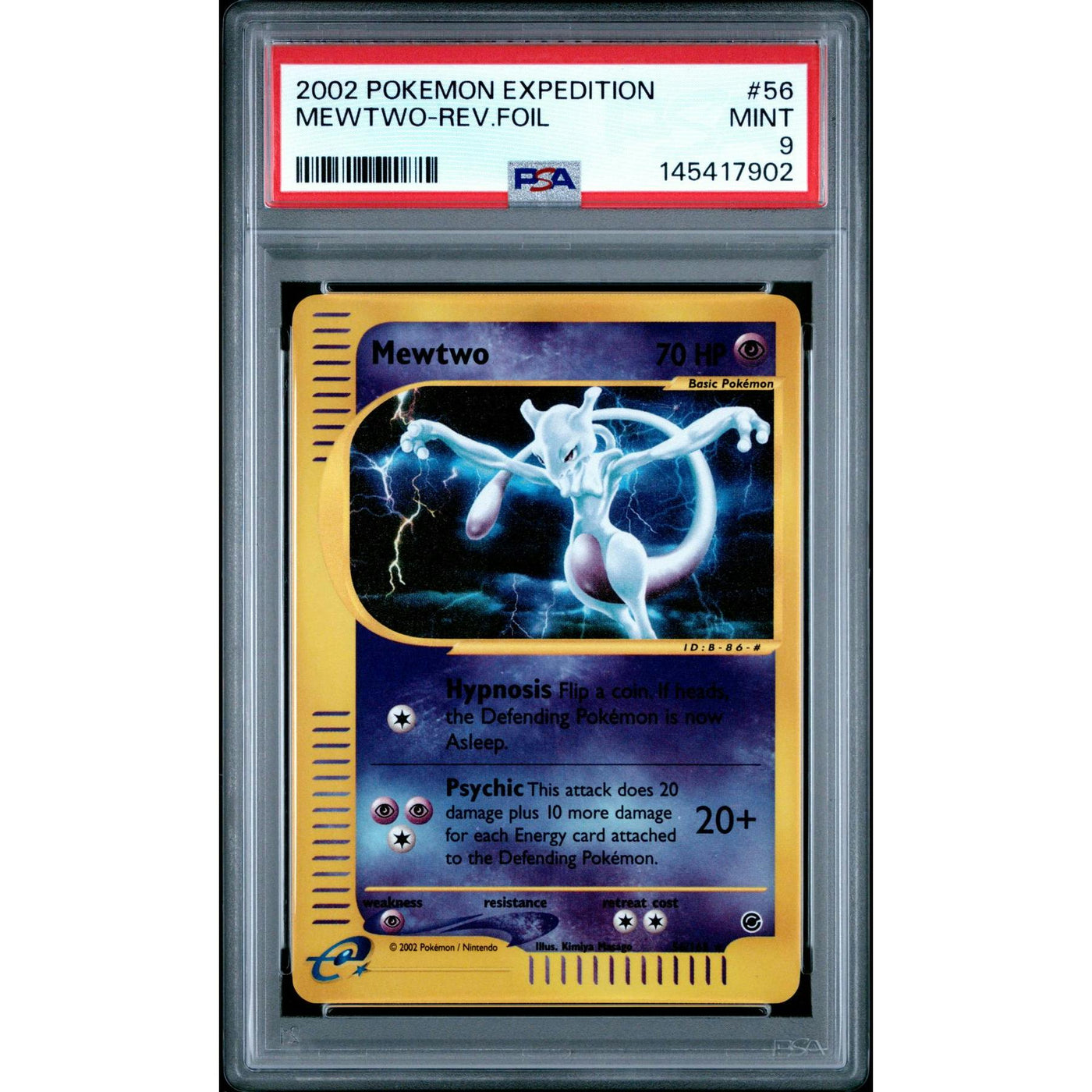 Pokemon Expedition Reverse Holo Foil Mewtwo 56/165 PSA 9