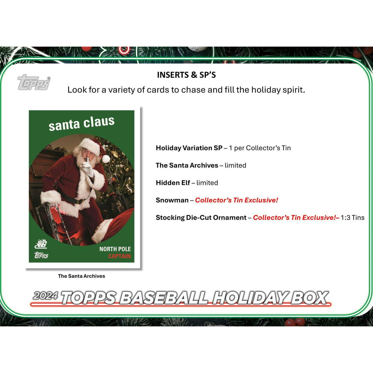 2024 Topps Holiday Baseball Tin Case (6 Ct.)
