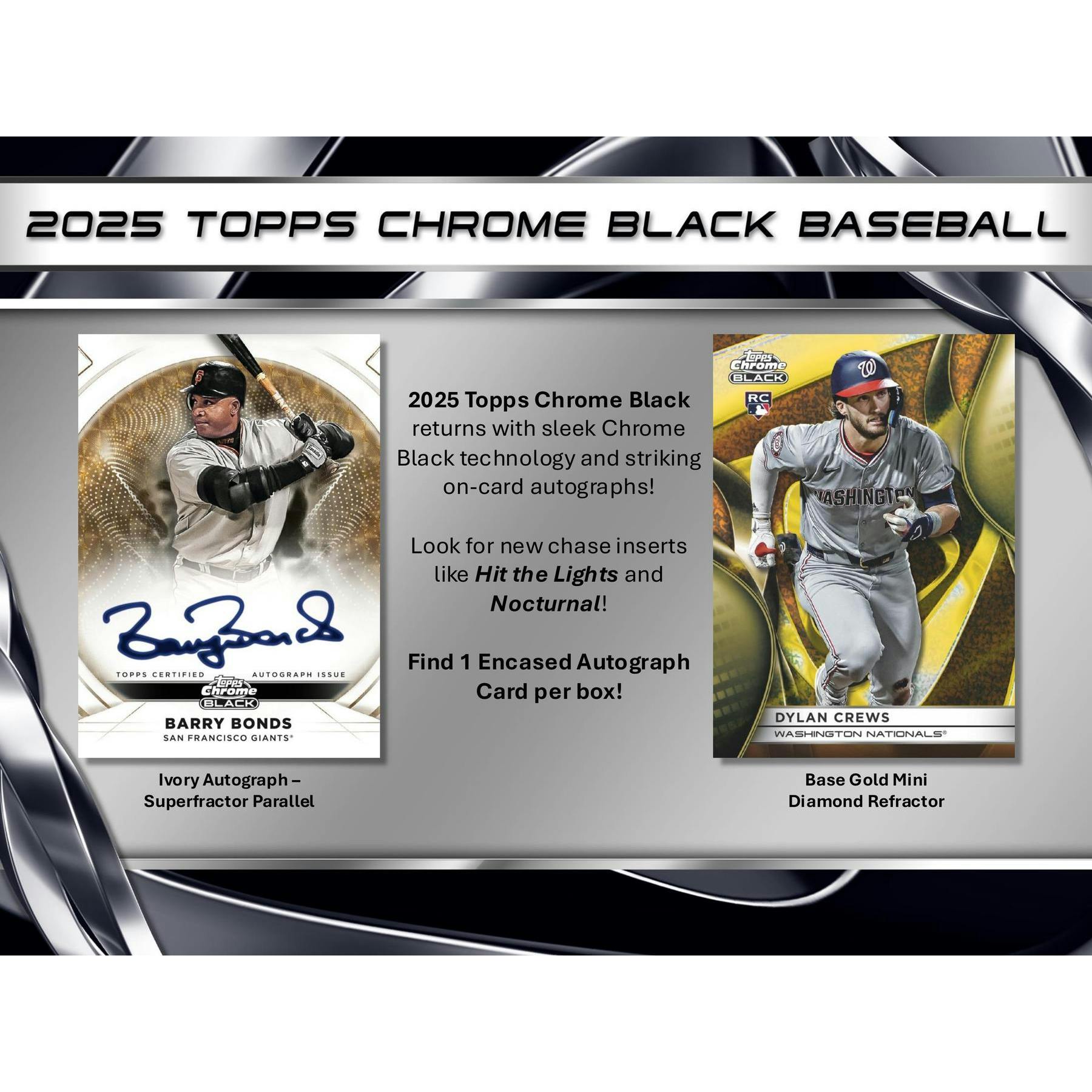 2025 Topps Chrome Black Baseball Hobby 12-Box Case