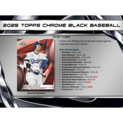2025 Topps Chrome Black Baseball Hobby 12-Box Case