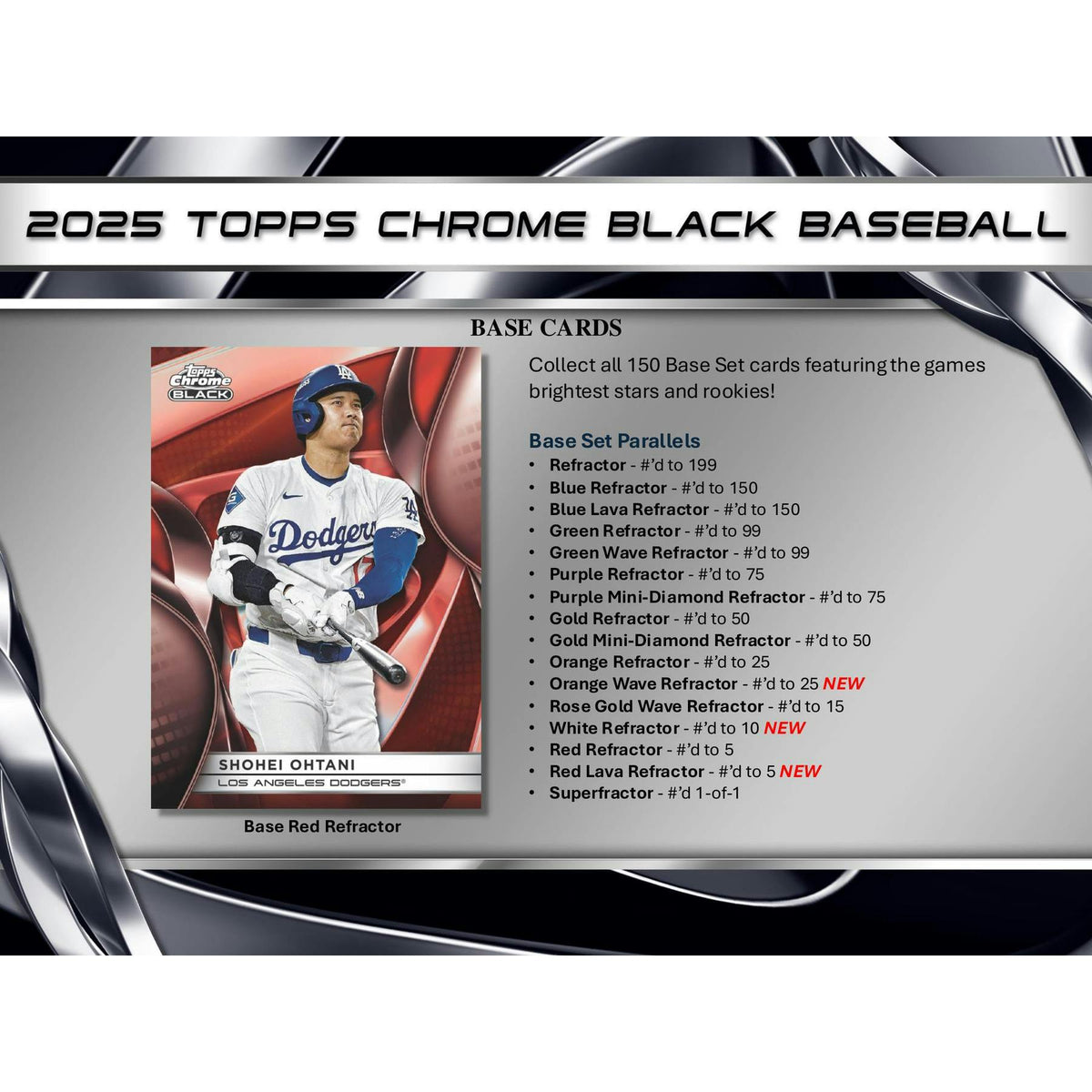 2025 Topps Chrome Black Baseball Hobby 12-Box Case