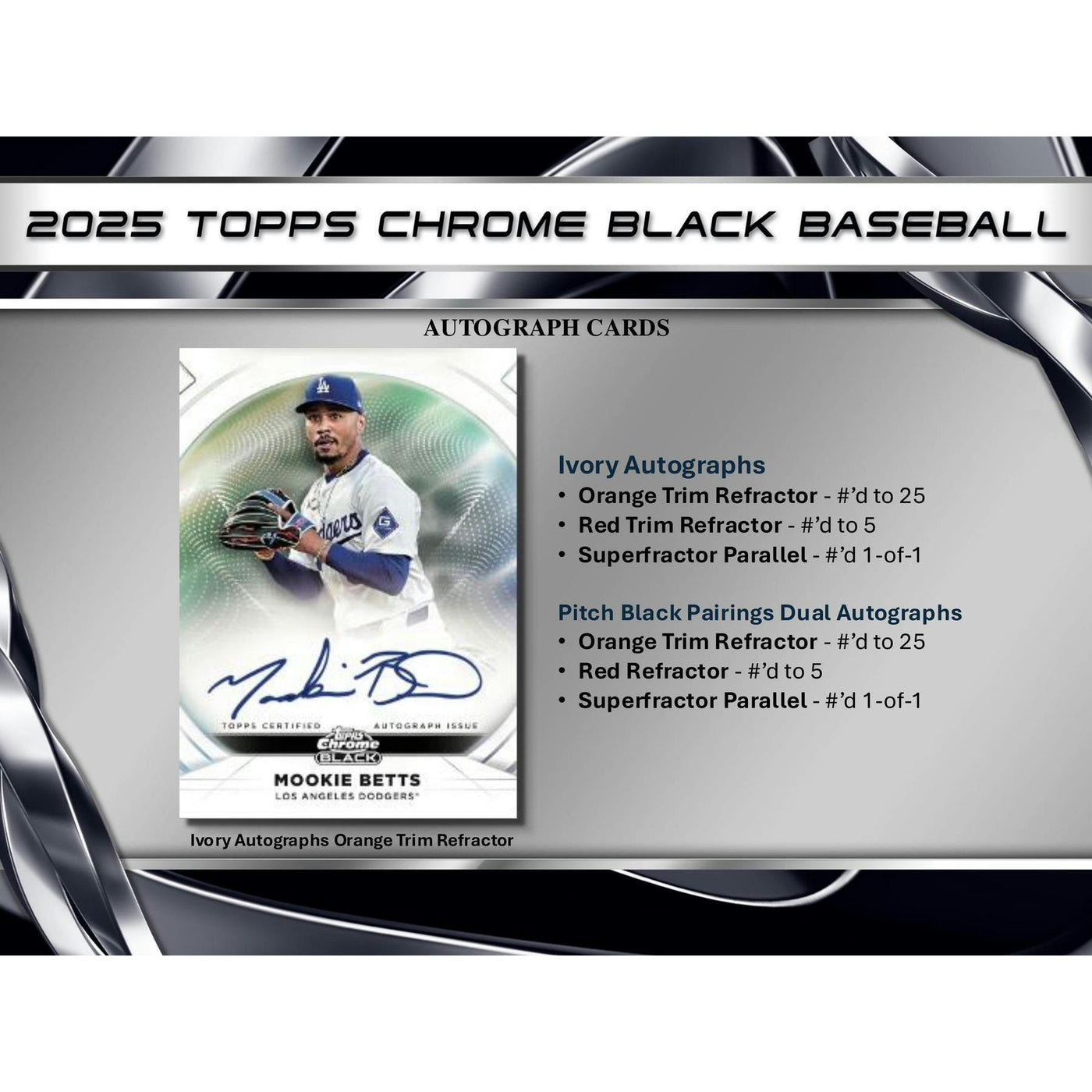 2025 Topps Chrome Black Baseball Hobby 12-Box Case