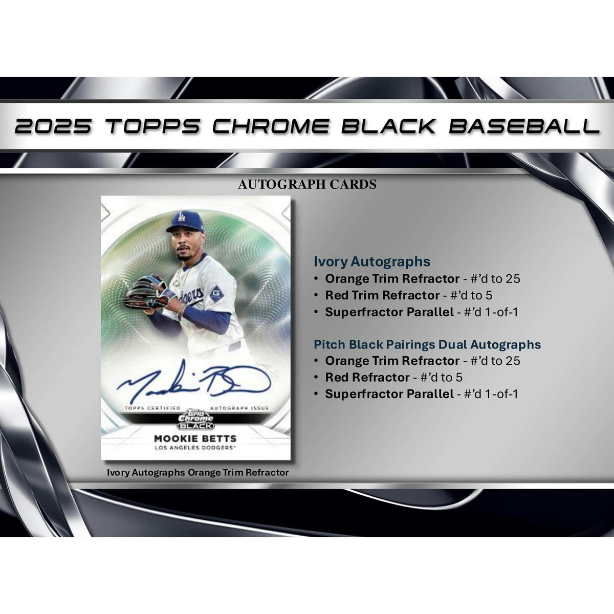2025 Topps Chrome Black Baseball Hobby Box