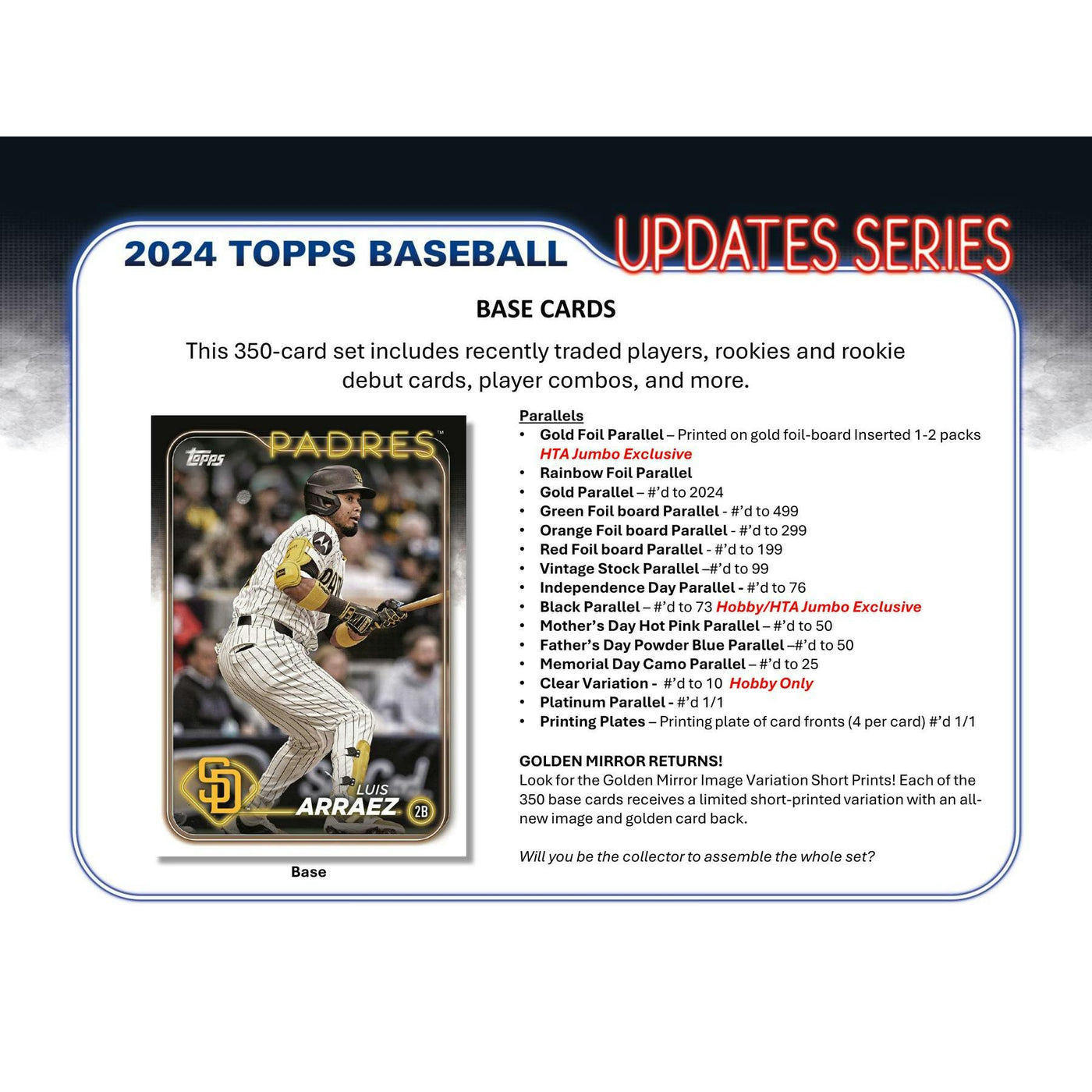 2024 Topps Update Series Baseball Hobby Jumbo Pack