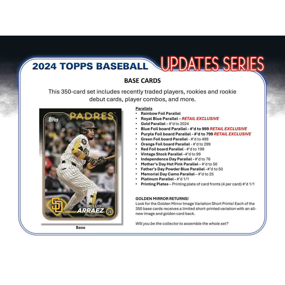 2024 Topps Update Series Baseball 20-Pack Retail Box