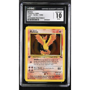 Pokemon Fossil 1st Edition Moltres 12/62 CGC 10 GEM MINT - Incomplete Holo Pattern