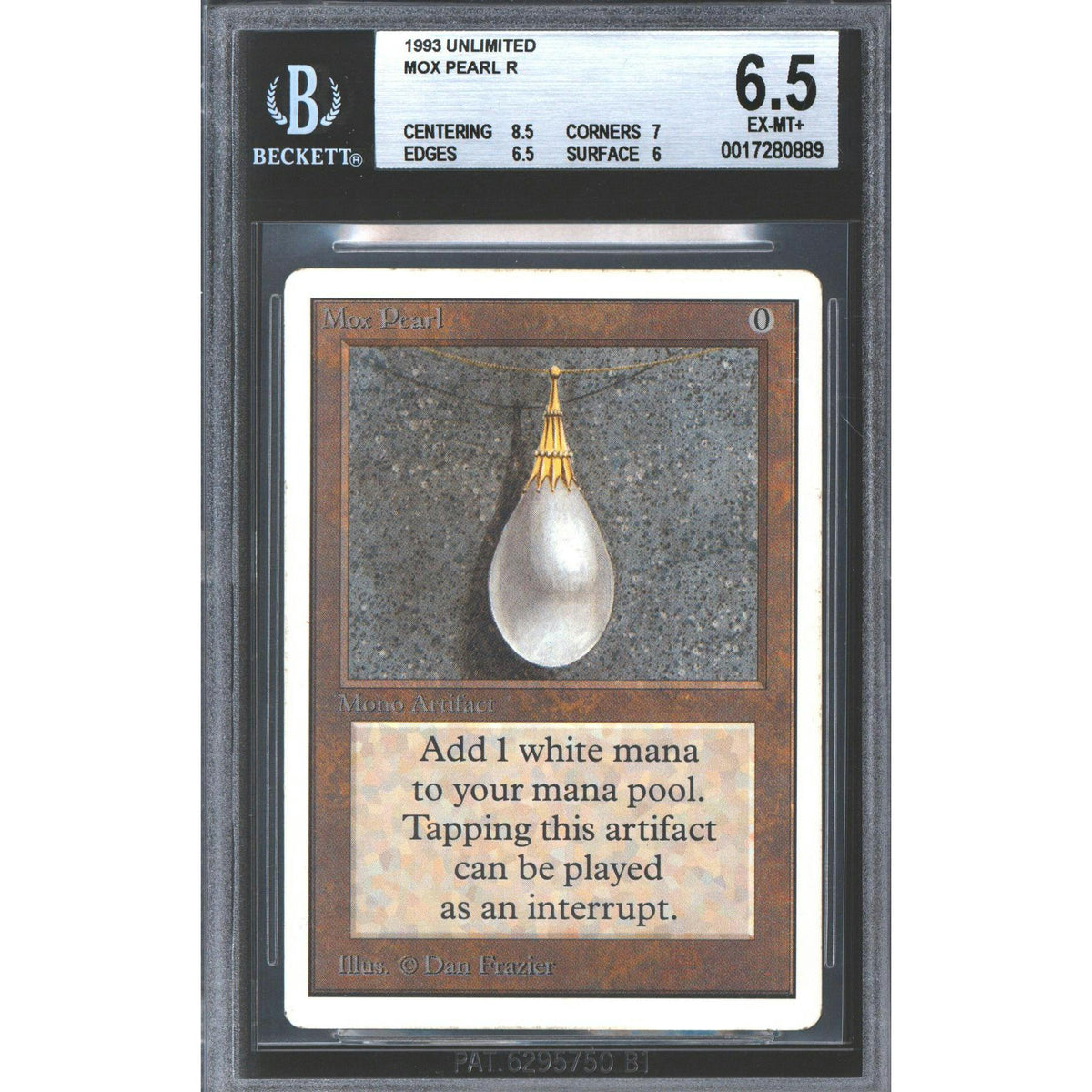 Magic the Gathering Unlimited Mox Pearl BGS 6.5 (8.5, 7, 6.5, 6) LIGHTLY PLAYED LP