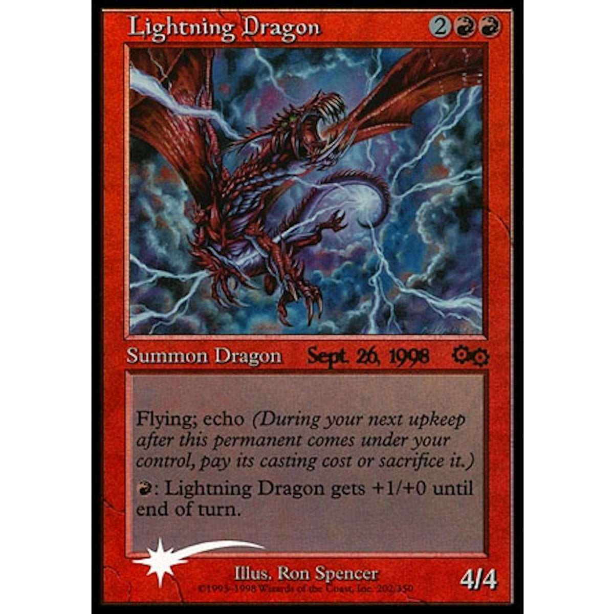 Magic the Gathering PRERELEASE FOIL Lightning Dragon LIGHTLY PLAYED LP