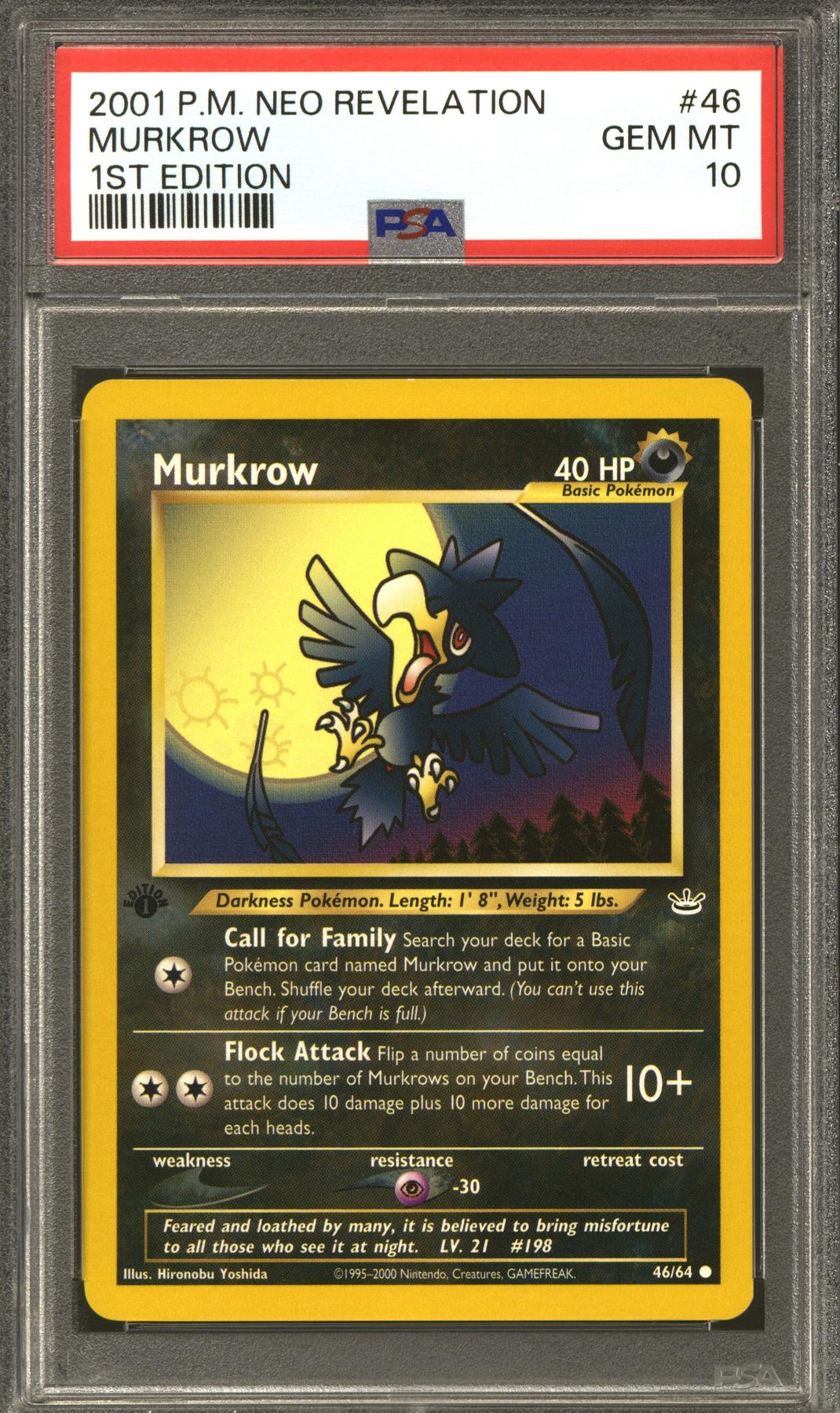 Pokemon Neo Revelation 1st Edition Murkrow 46/64 PSA 10 GEM MINT