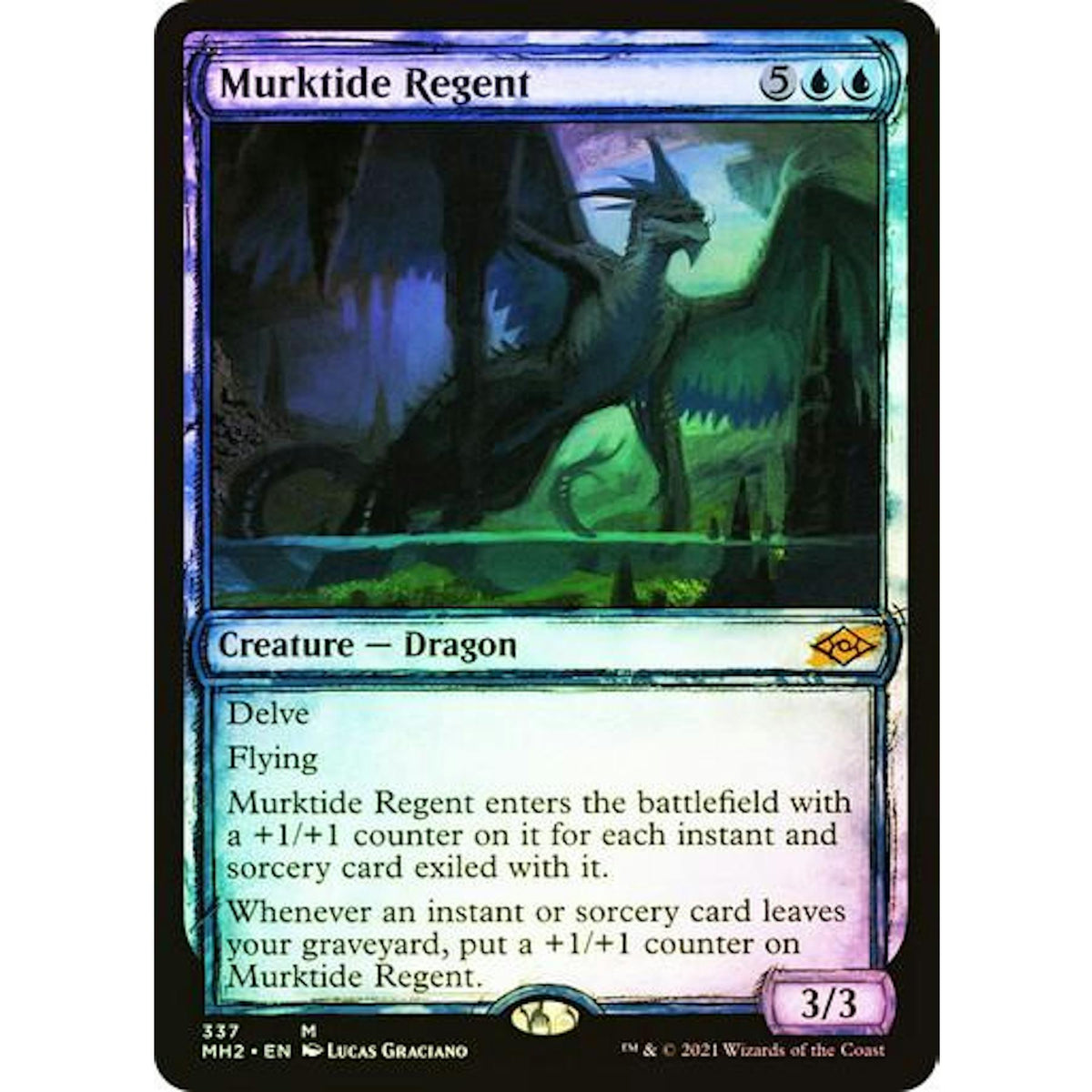 Magic the Gathering Modern Horizons 2 SHOWCASE FOIL Murktide Regent NEAR MINT NM