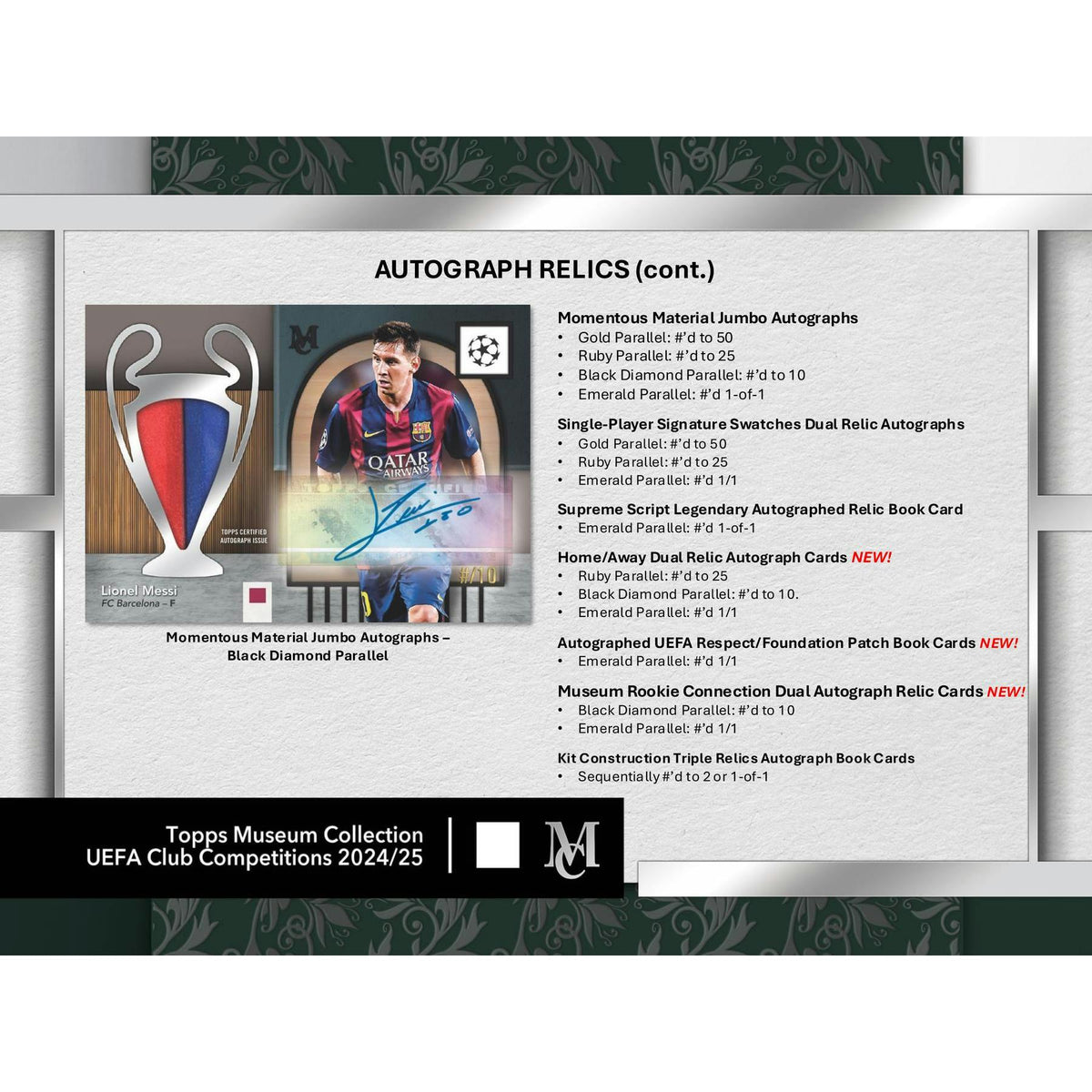 2024/25 Topps UEFA Club Competitions Museum Collection Soccer Hobby 8-Box Case