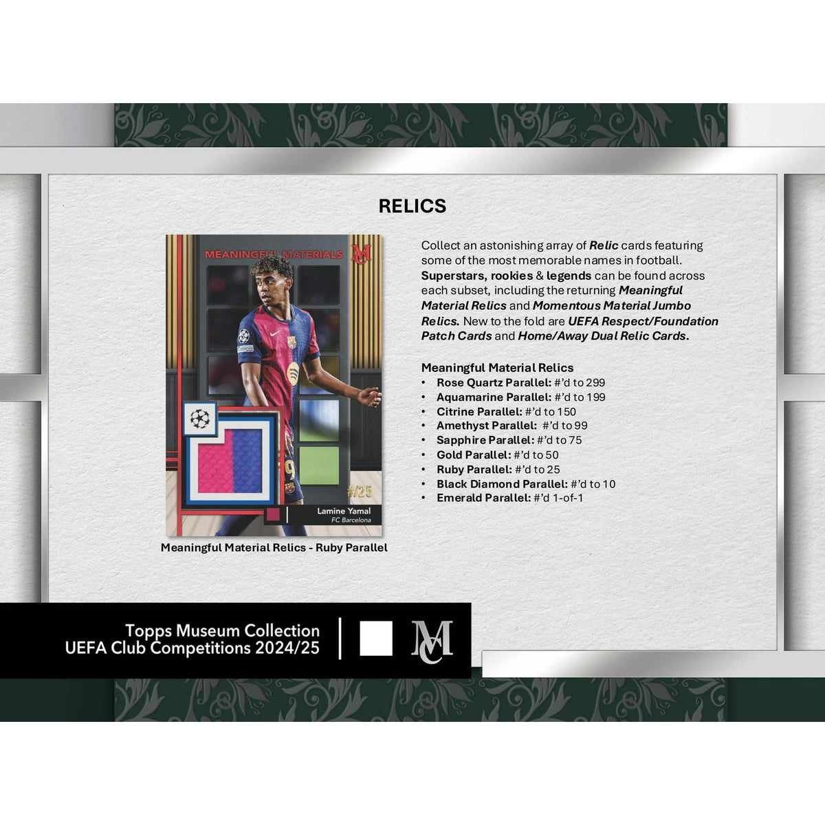 2024/25 Topps UEFA Club Competitions Museum Collection Soccer Hobby 8-Box Case