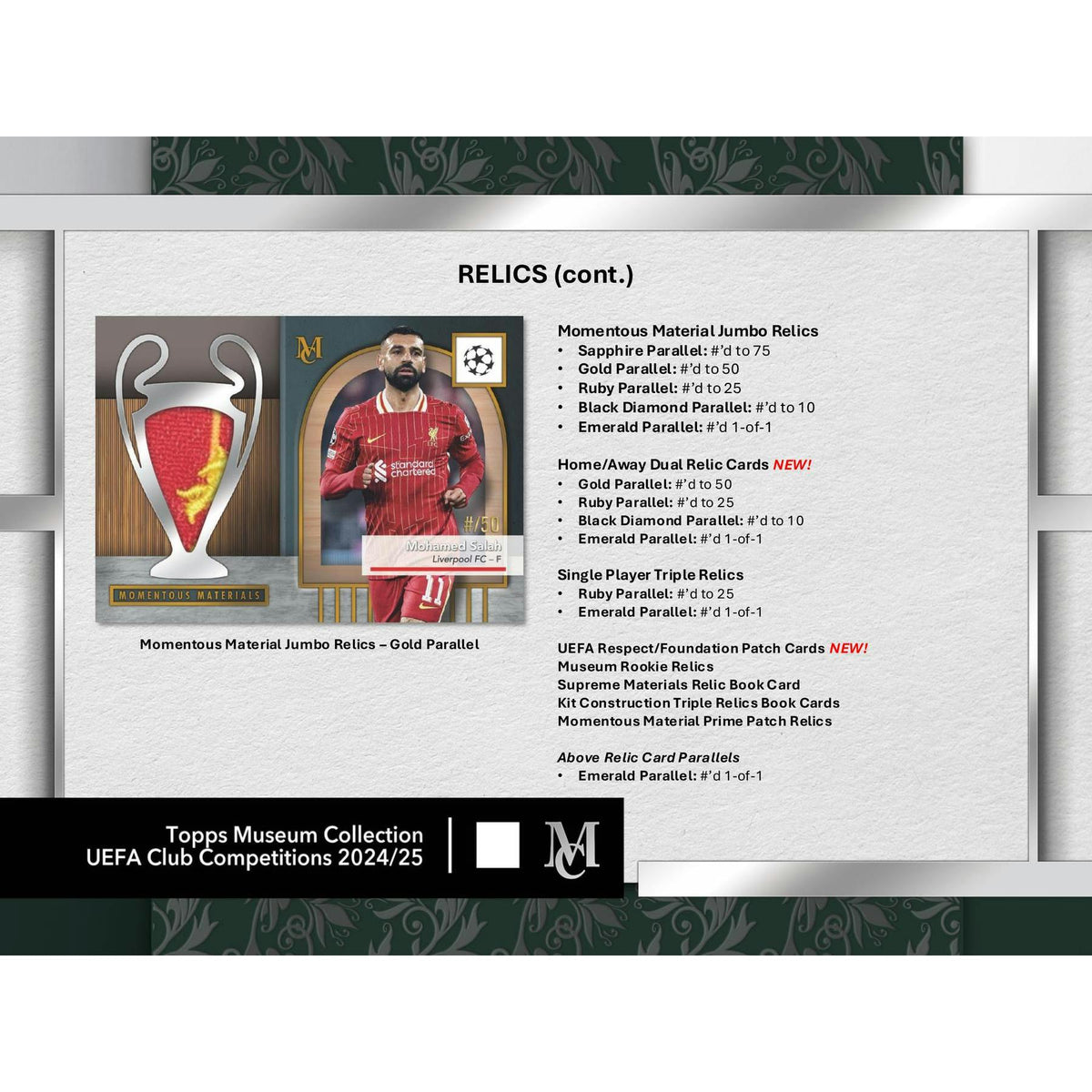 2024/25 Topps UEFA Club Competitions Museum Collection Soccer Hobby Box