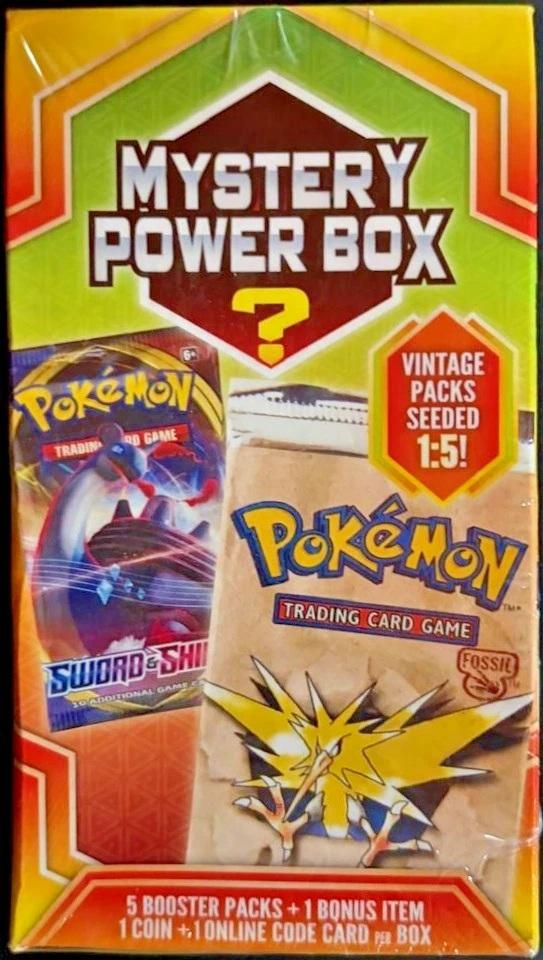 Pokemon Mystery Power Box 2020 MJ Holding 5 Booster Packs w/ Vintage Packs Seeded 1:5