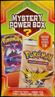 Pokemon Mystery Power Box 2020 MJ Holding 5 Booster Packs w/ Vintage Packs Seeded 1:5