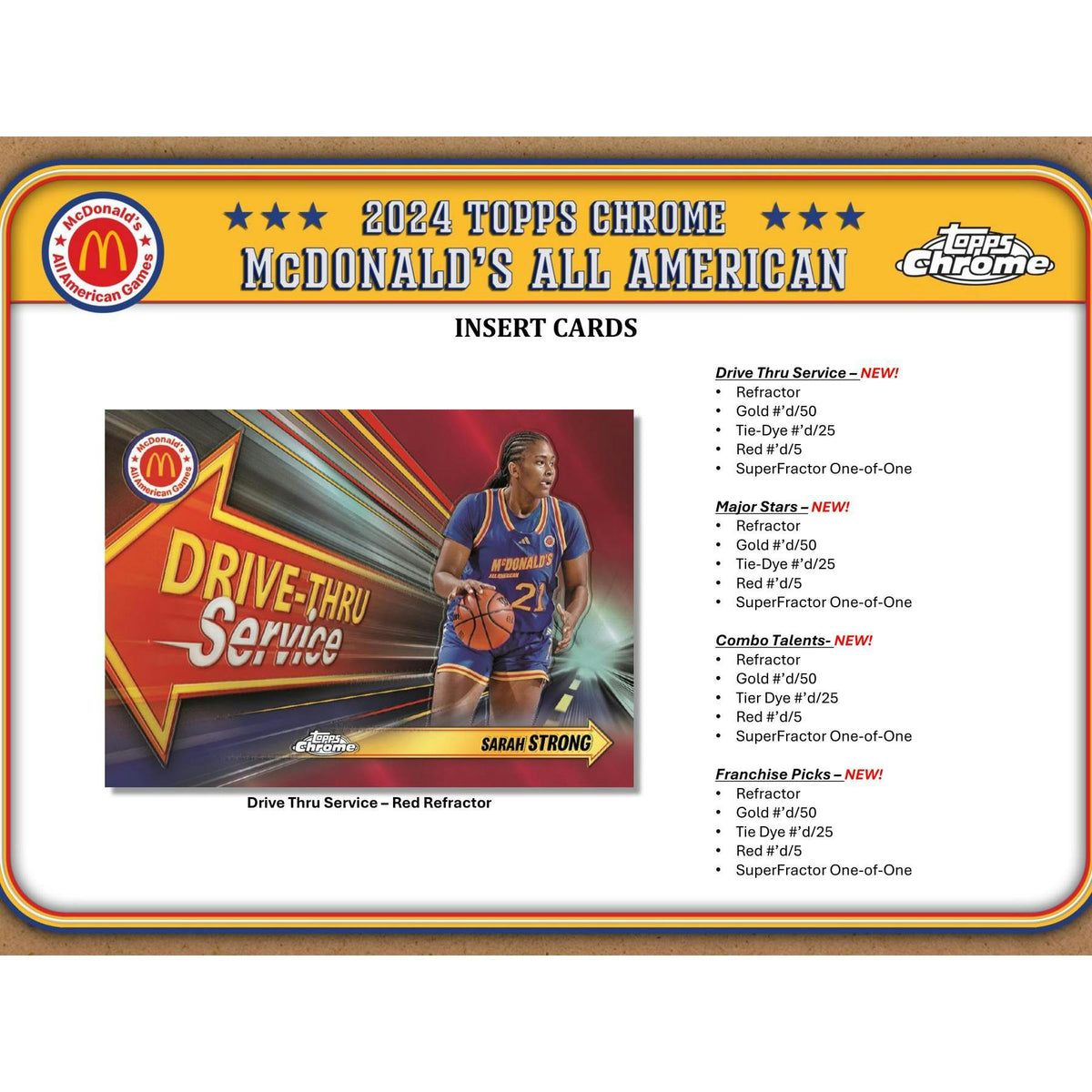 2024 Topps Chrome McDonald's All American Basketball Hobby Box (Cooper Flagg!)