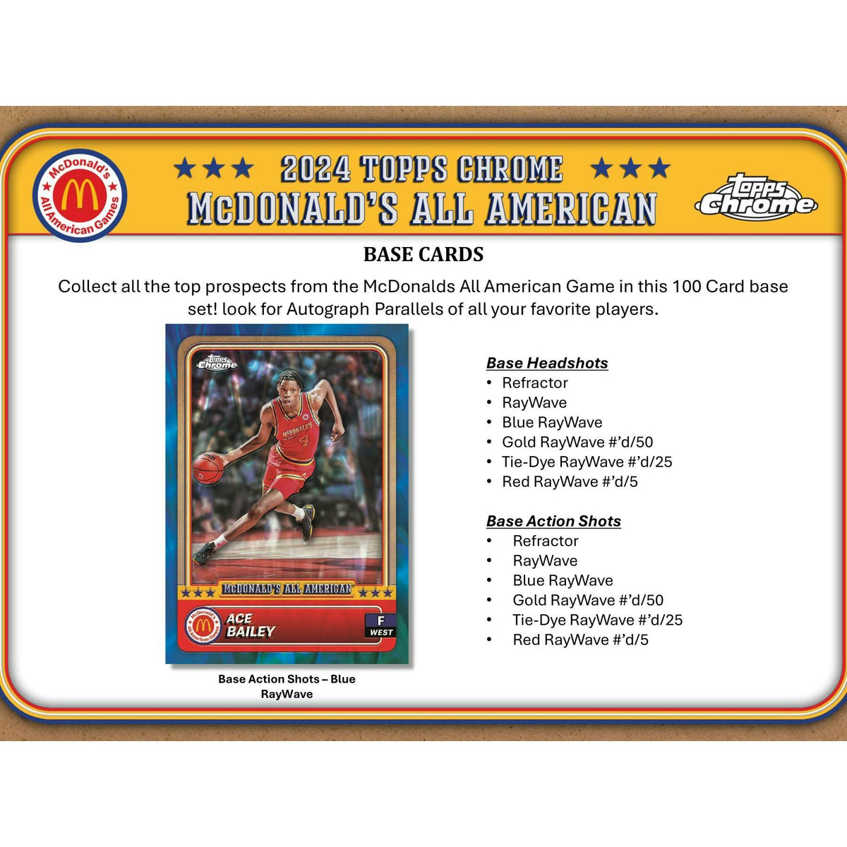 2024 Topps Chrome McDonald's All American Basketball Mega Pack