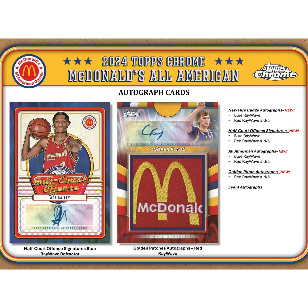 2024 Topps Chrome McDonald's All American Basketball Mega Pack