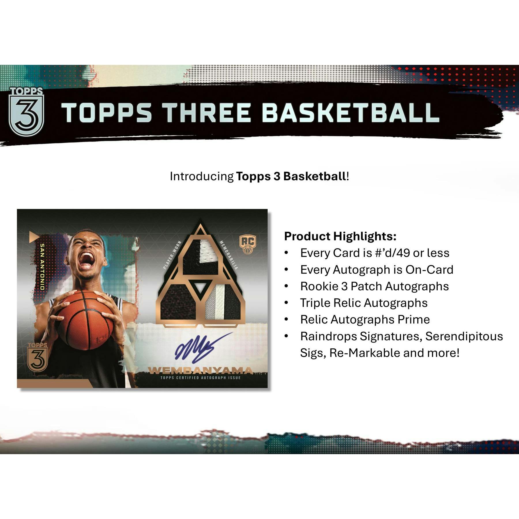 2023/24 Topps Three Basketball Hobby Box