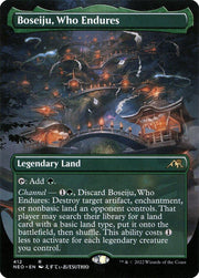 Magic the Gathering Kamigawa Neon Dynasty BORDERLESS Boseiju Who Endures 412 NEAR MINT NM