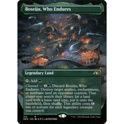 Magic the Gathering Kamigawa Neon Dynasty BORDERLESS Boseiju Who Endures 412 NEAR MINT NM