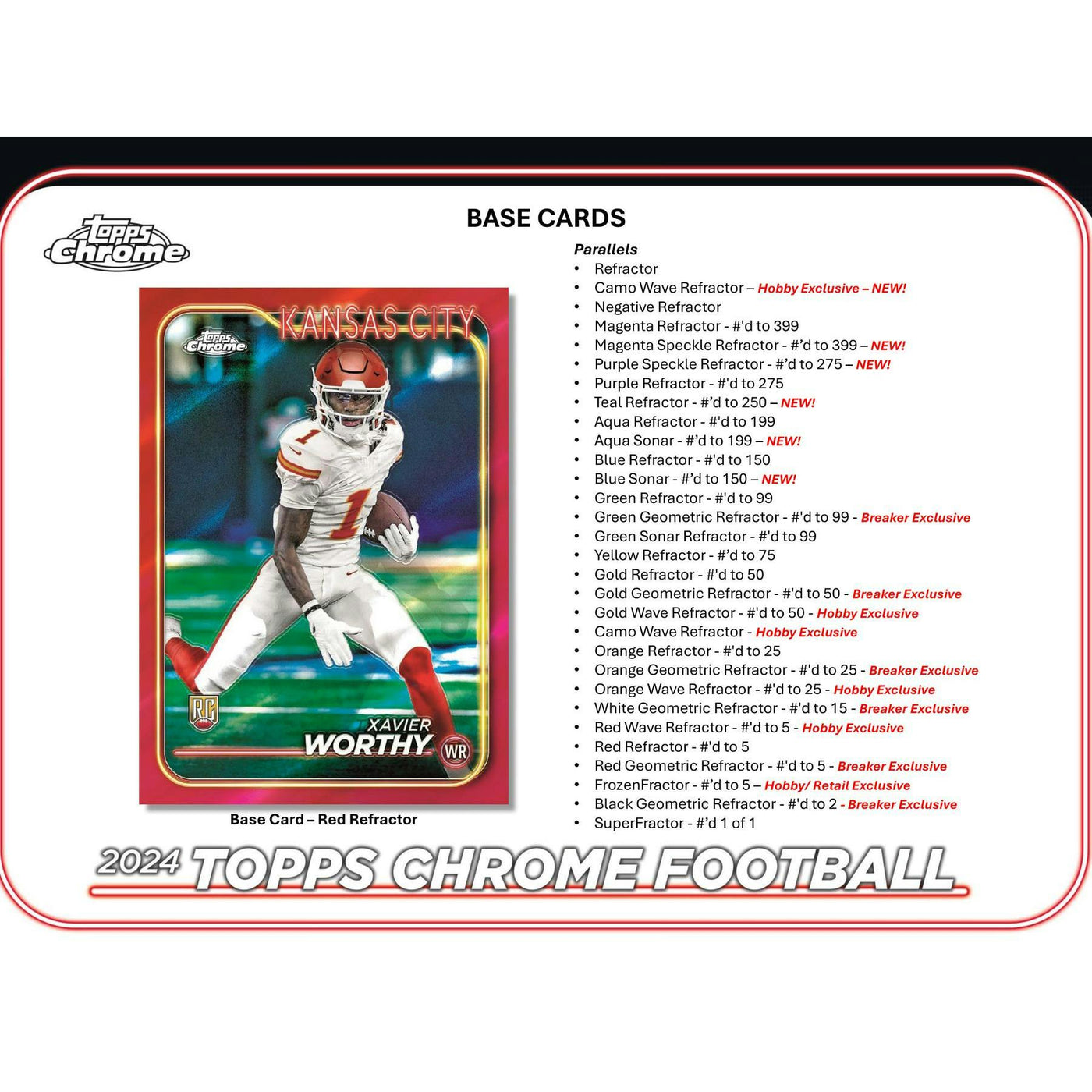 2024 Topps Chrome Football Hobby 12-Box Case