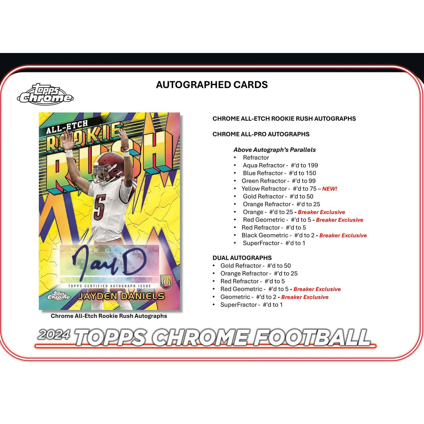 2024 Topps Chrome Football Hobby Box
