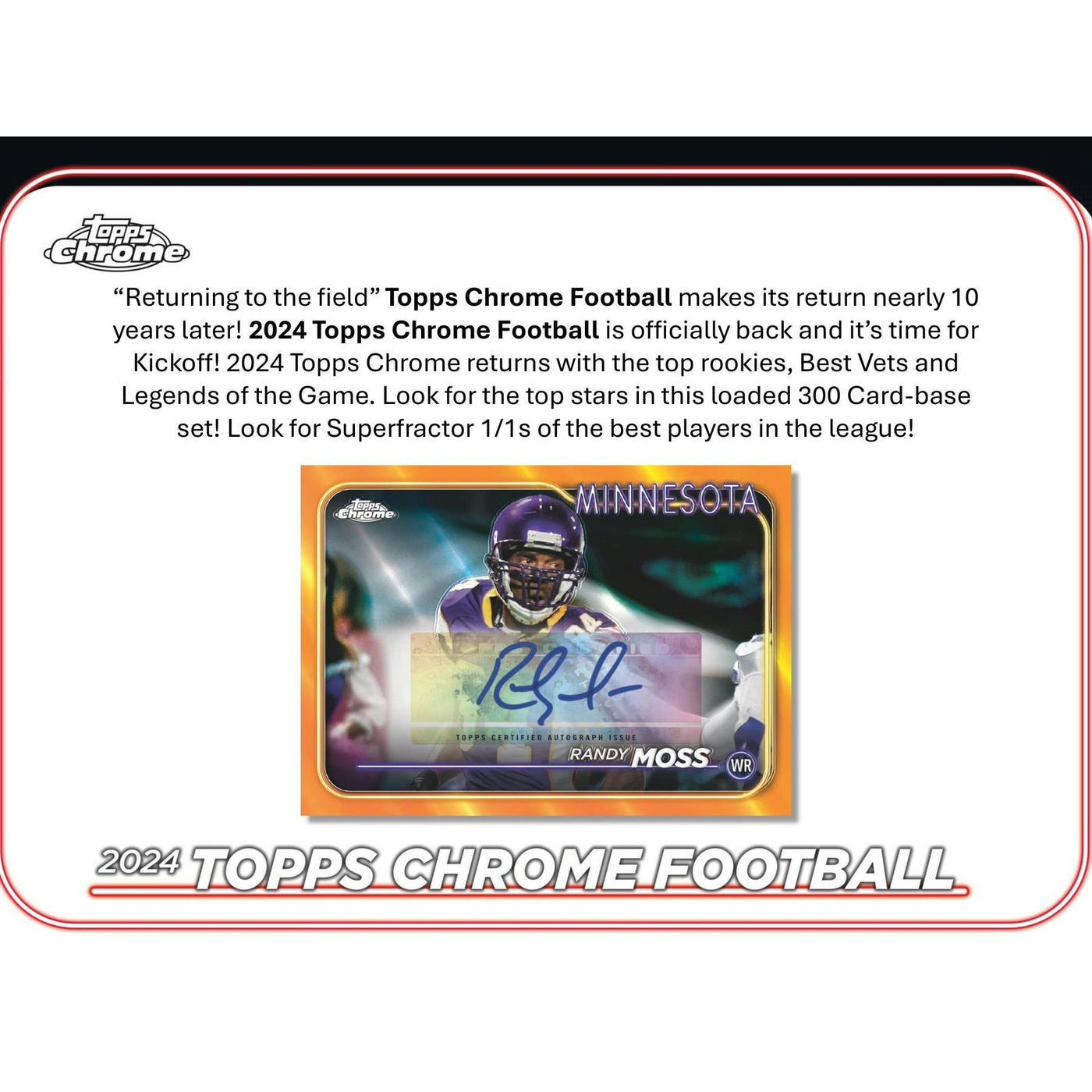 2024 Topps Chrome Football Mega 20-Box Case