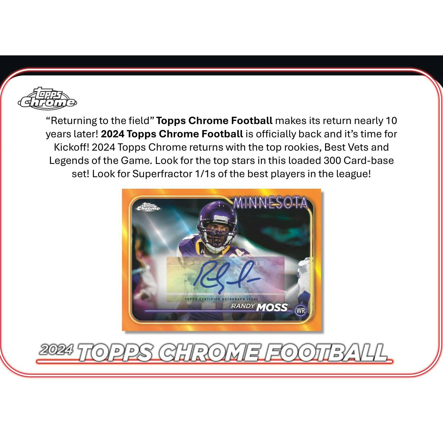 2024 Topps Chrome Football Mega 20-Box Case