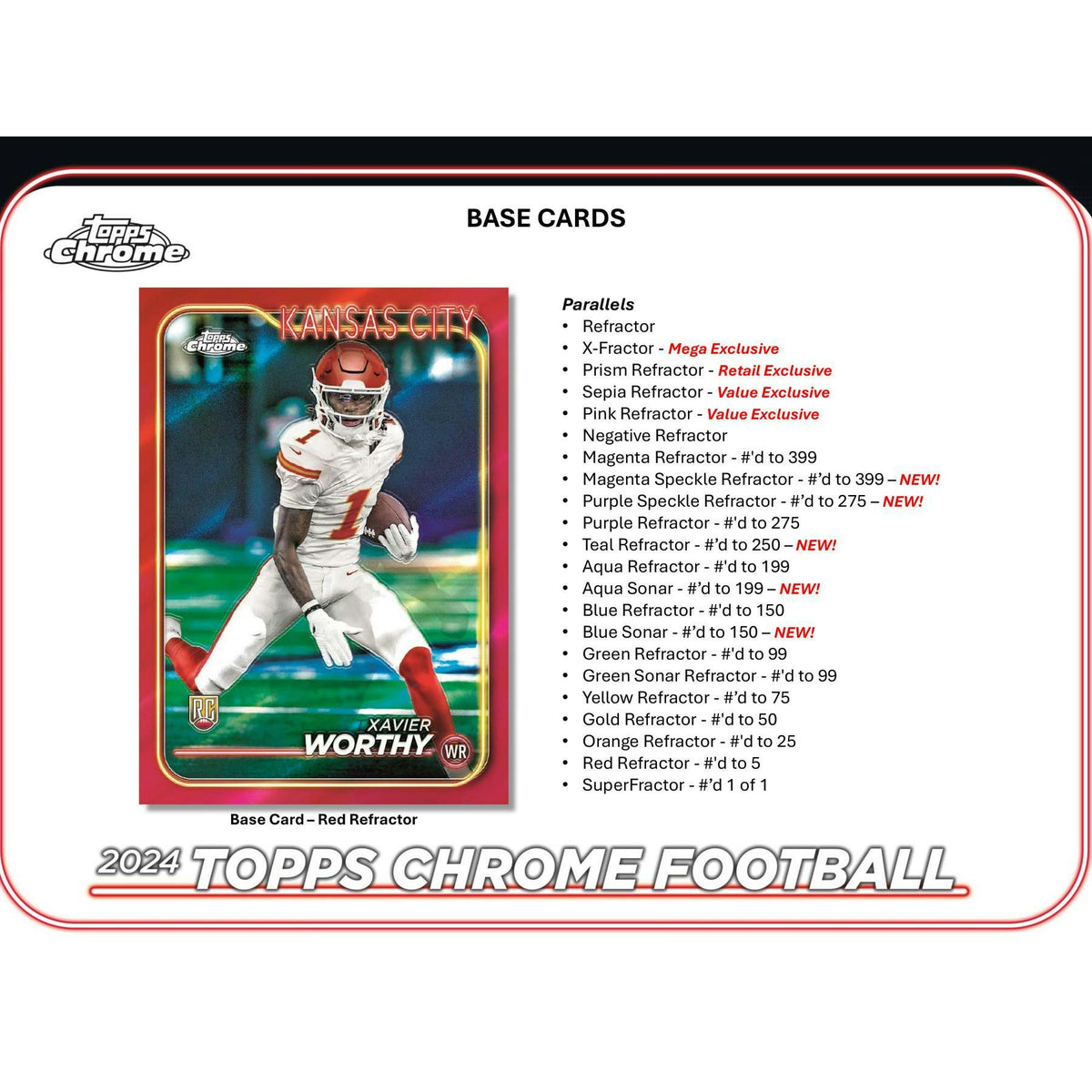 2024 Topps Chrome Football Mega 20-Box Case