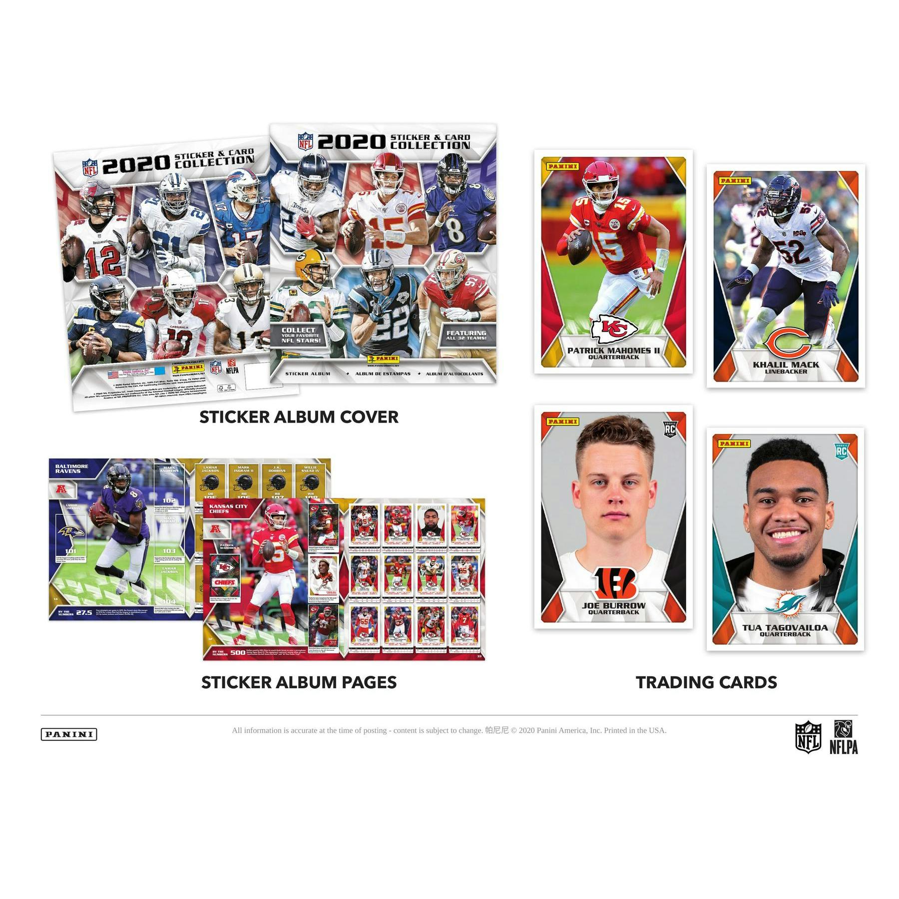2020 Panini NFL Football Sticker Collection Box