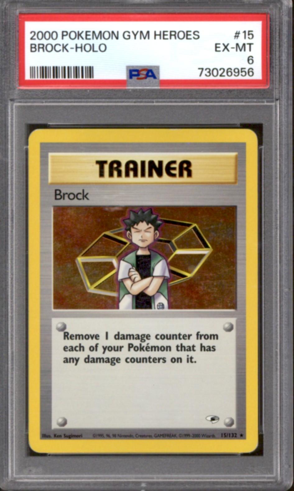 Pokemon Gym Heroes Brock 15/132 PSA 6