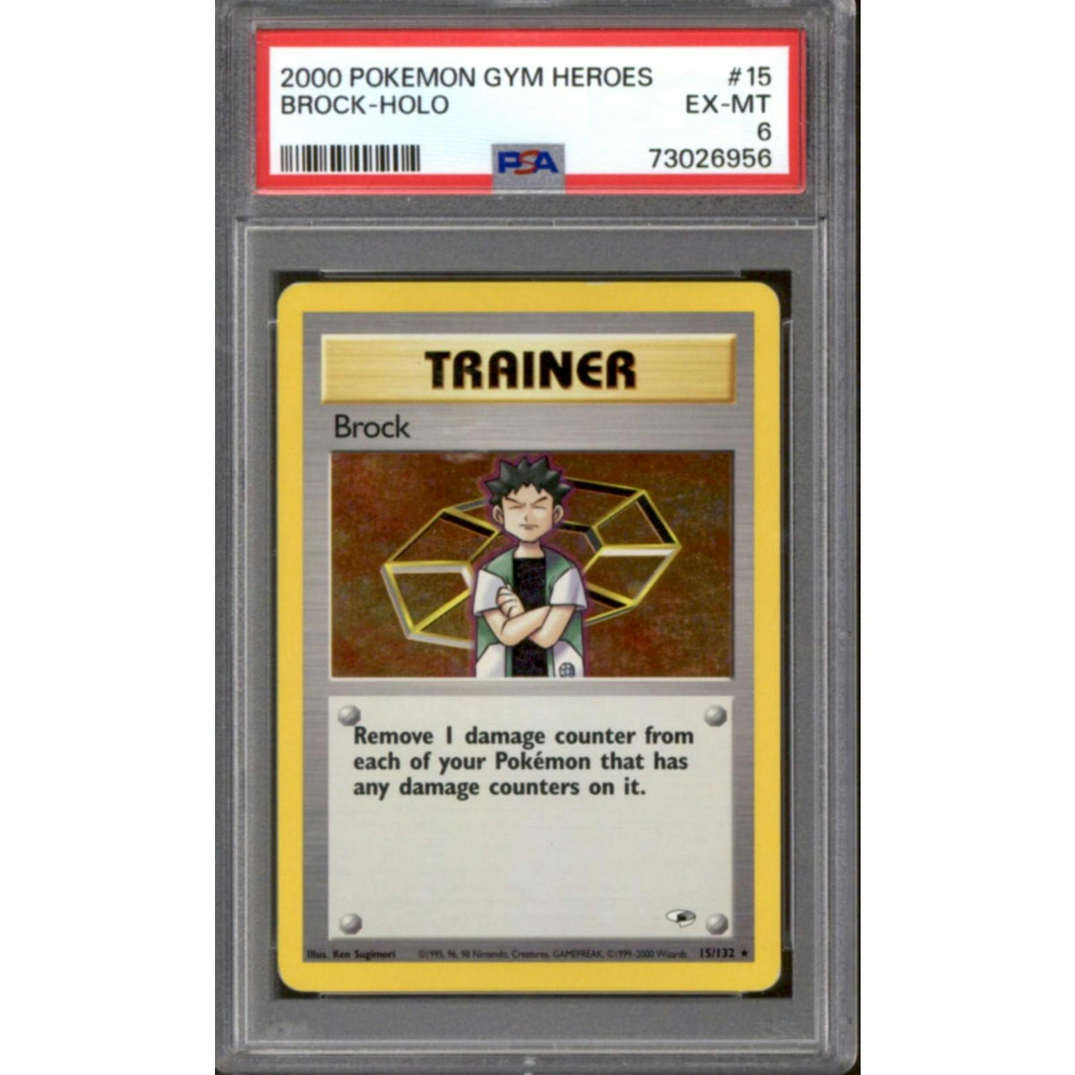 Pokemon Gym Heroes Brock 15/132 PSA 6