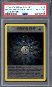 Pokemon Team Rocket 1st Edition Rainbow Energy 17/82 PSA 8