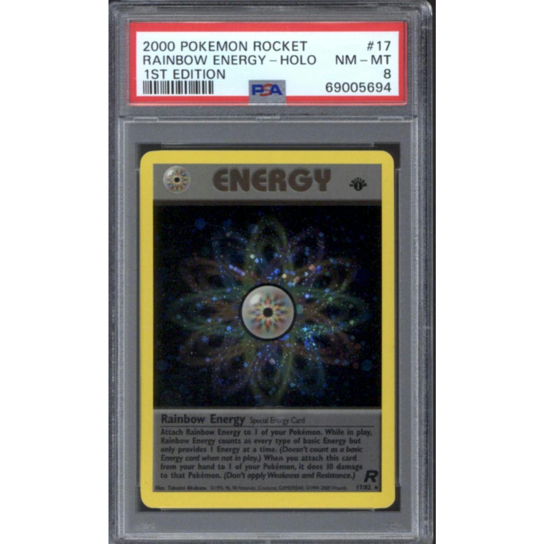 Pokemon Team Rocket 1st Edition Rainbow Energy 17/82 PSA 8