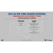 2025/26 Upper Deck New York Rangers Centennial Hockey Hobby 16-Box Case