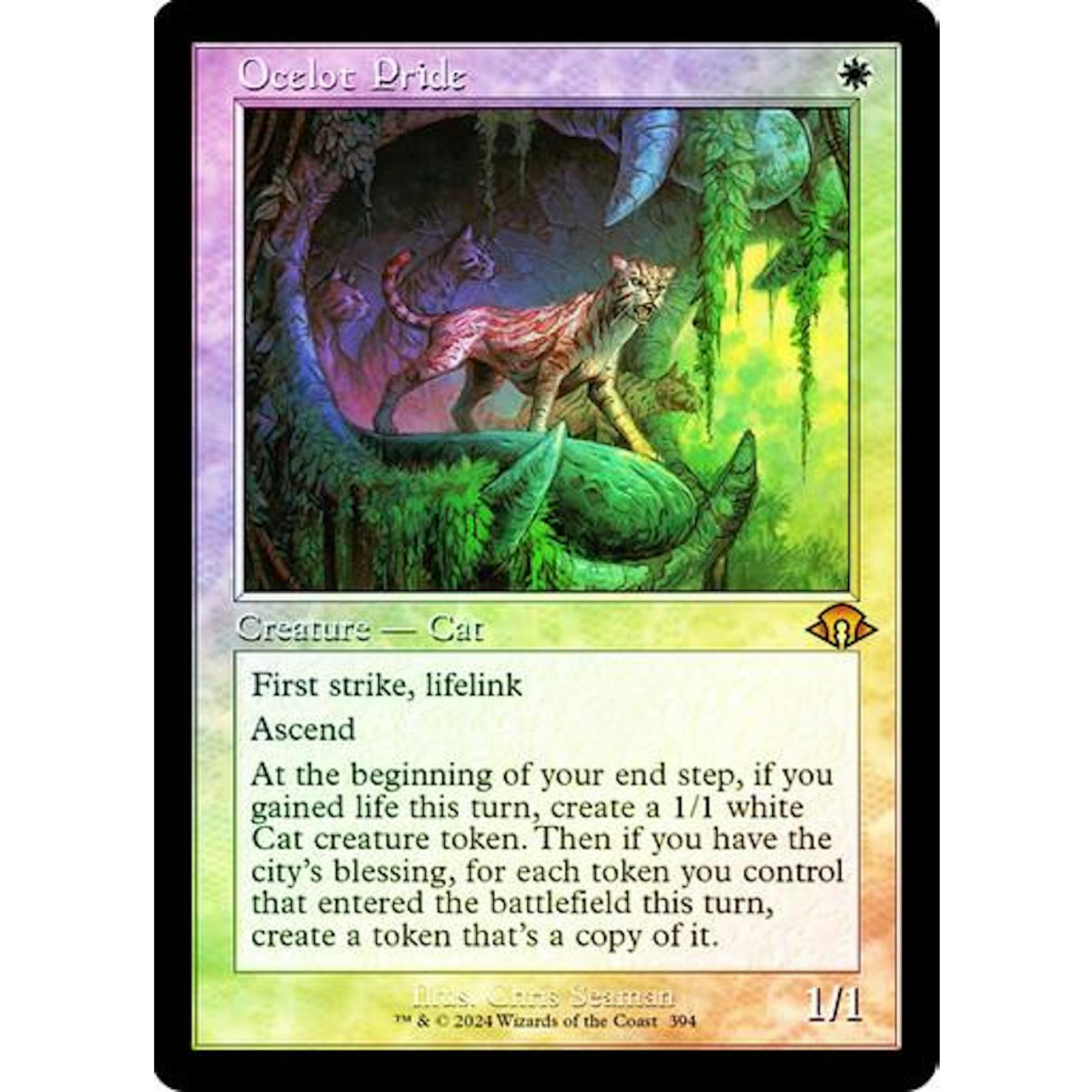 Magic the Gathering Modern Horizons 3 Ocelot Pride RETRO FRAME 394 FOIL NEAR MINT NM