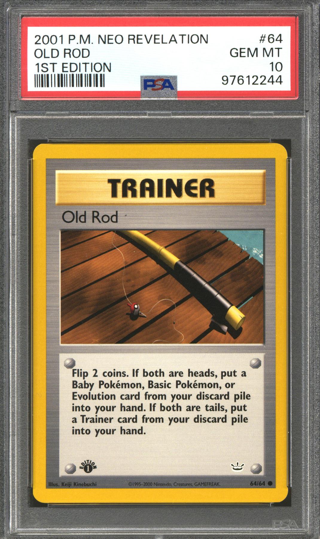 Pokemon Neo Revelation 1st Edition Old Rod 64/64 PSA 10 GEM MINT